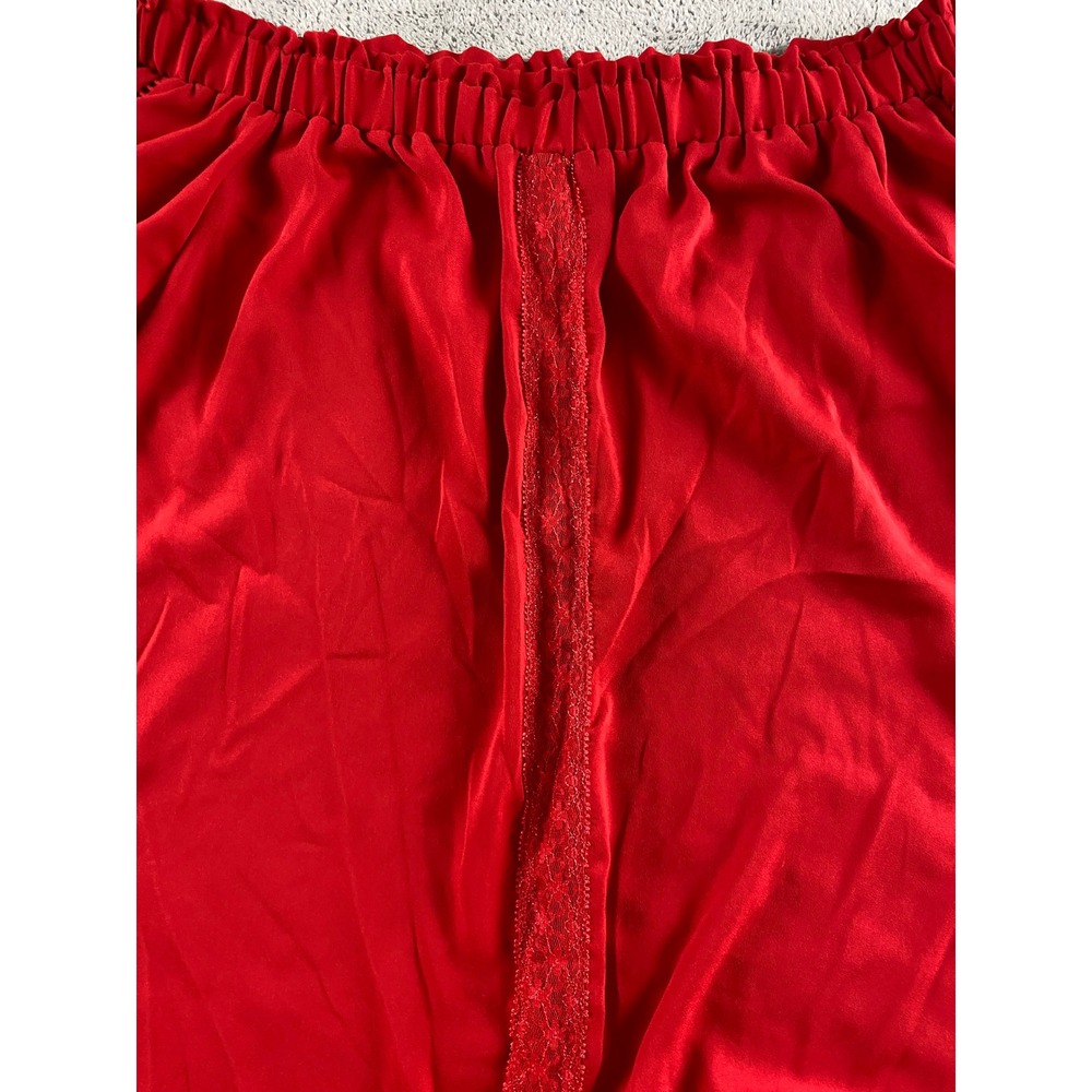 INC International Concepts Red Off The Shoulder Lace Tie Front Blouse Small‎ - Picture 3 of 13